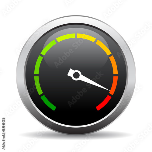 Speedometer vector round icon