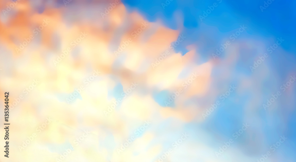 clouds at sunset, beautiful light settings, graphic from painting.