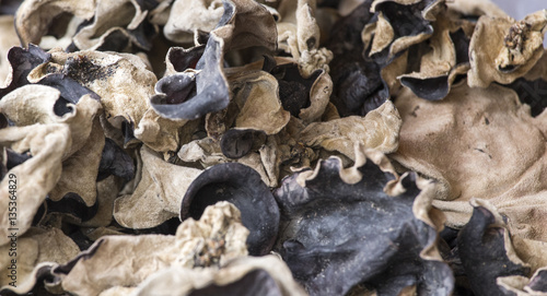Dried mushroom at farmer market © mauriziobiso