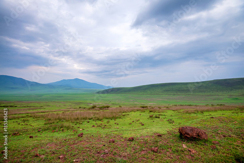 Landscape in Tanzania, depression near Ngorongoro