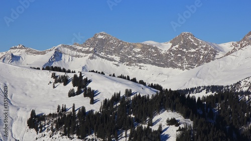 Mount Vanil Noir and other peaks seen from the Rellerli ski area photo