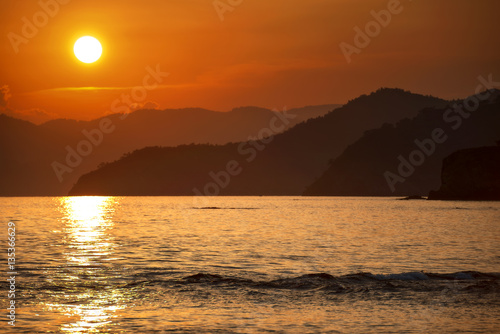 Sunset on the Mediterranean sea. © Timnet