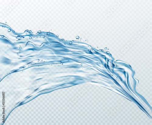 Transparent water splashes, drops isolated on transparent background. Vector illustration EPS10