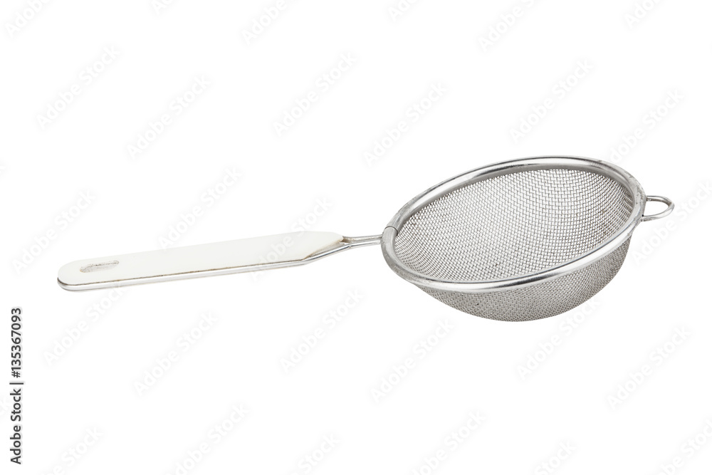 colander with handle isolated on white background colander with handle isolated on white background