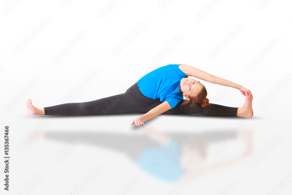 beautiful woman doing yoguna white background beautiful woman doing yoguna white background