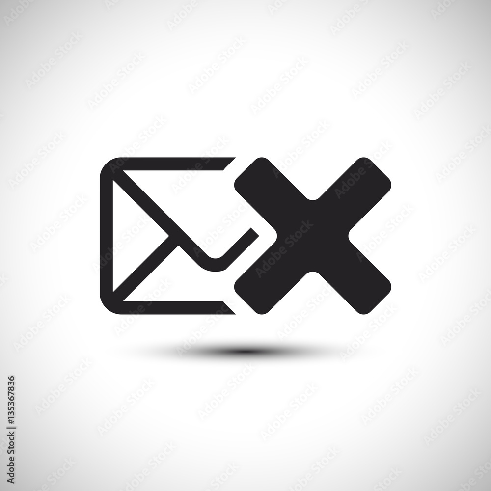 Deleted Mail Icon. Email Vector Icon. Flat Mail Icon. Vector Illustration. Deleted Mail Icon. Email Vector Icon. Flat Mail Icon. Vector Illustration.