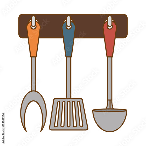 color rack utensils kitchen icon image, vector illustration