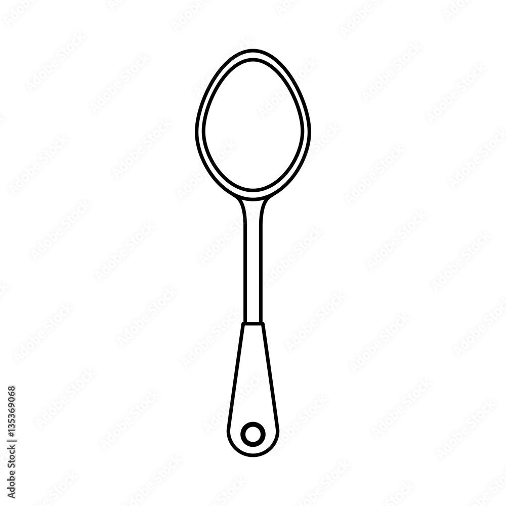 Contour big spoon icon image, vector illustration Contour big spoon icon image, vector illustration