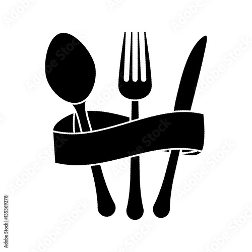 contour cutlery with elastic icon image design, vector illustration