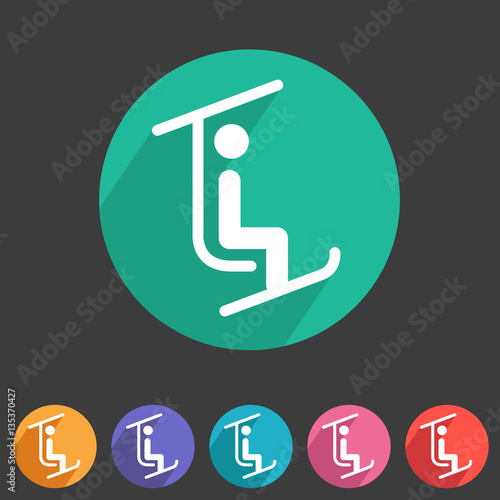 ski lift icon flat web sign symbol logo label