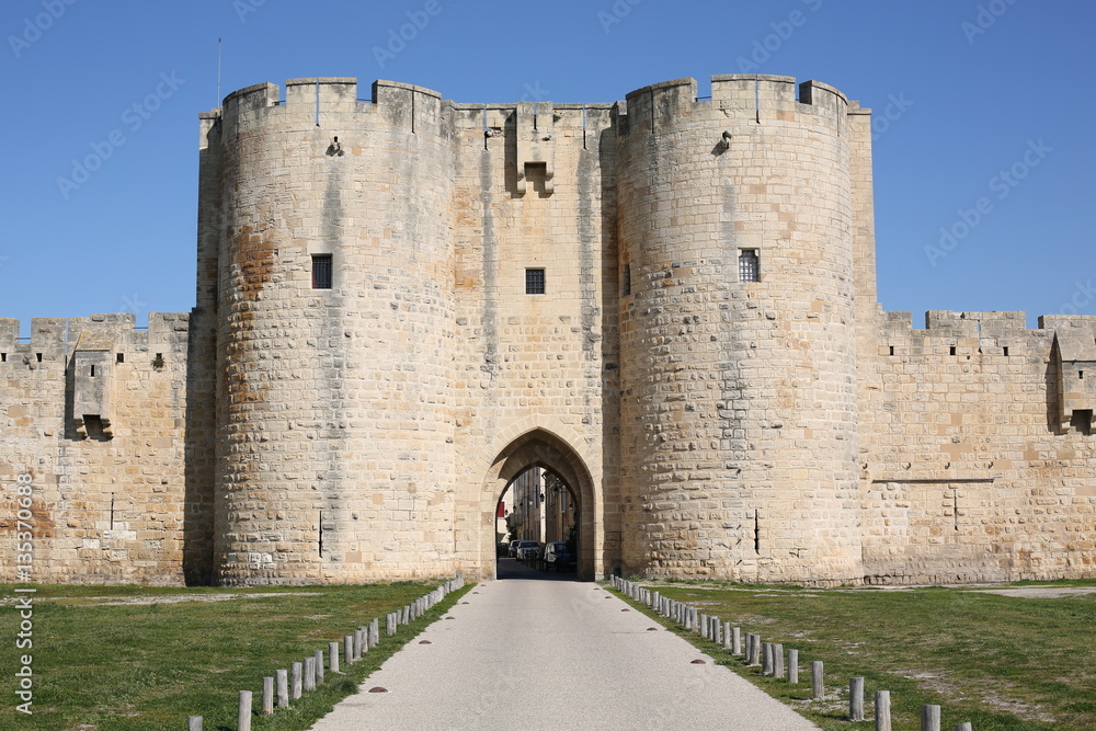 Medieval fortification in Aigues-Mortes, Languedoc-Roussillon, France Medieval fortification in Aigues-Mortes, Languedoc-Roussillon, France