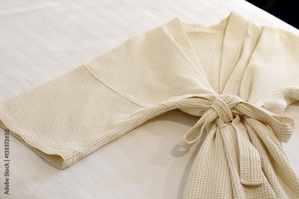 bathrobe on the bed bathrobe on the bed
