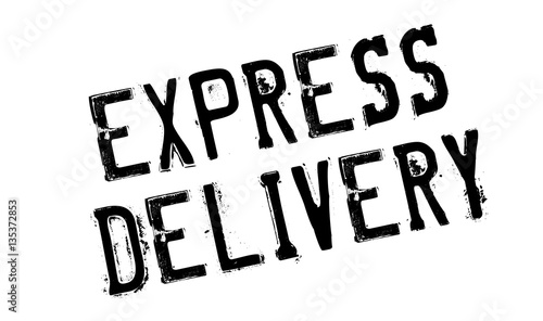 Express Delivery rubber stamp. Grunge design with dust scratches. Effects can be easily removed for a clean  crisp look. Color is easily changed.