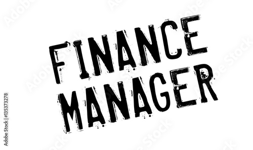 Finance Manager rubber stamp. Grunge design with dust scratches. Effects can be easily removed for a clean, crisp look. Color is easily changed.
