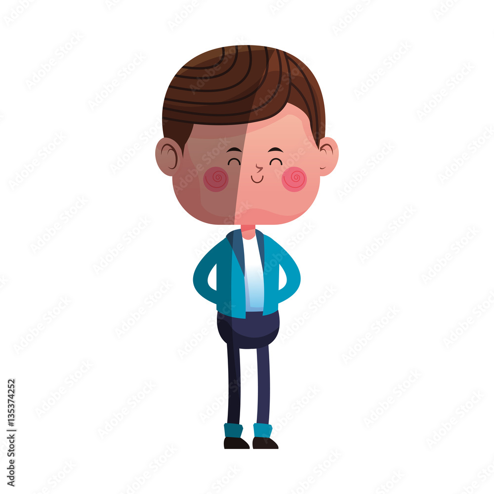 kawaii boy icon over white background. colorful design. vector illustration kawaii boy icon over white background. colorful design. vector illustration