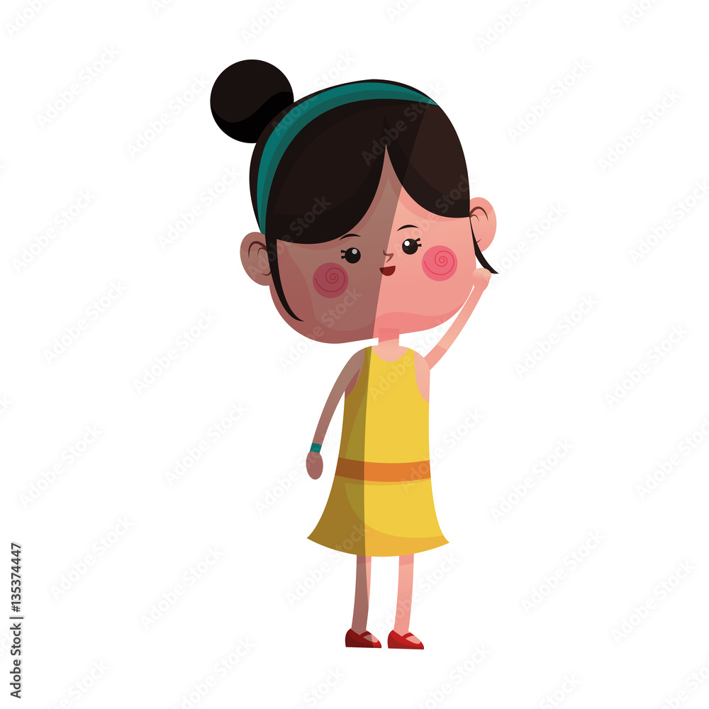 kawaii girl icon over white background. colorful design. vector illustration kawaii girl icon over white background. colorful design. vector illustration