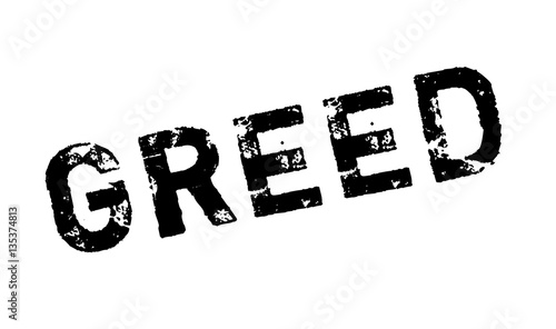 Greed rubber stamp. Grunge design with dust scratches. Effects can be easily removed for a clean, crisp look. Color is easily changed.