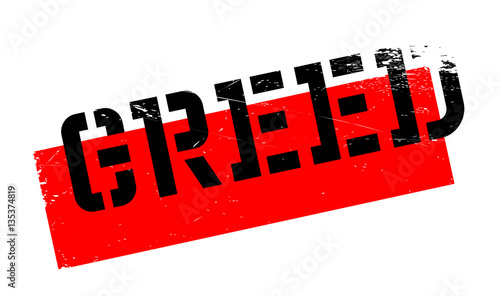 Greed rubber stamp. Grunge design with dust scratches. Effects can be easily removed for a clean, crisp look. Color is easily changed.