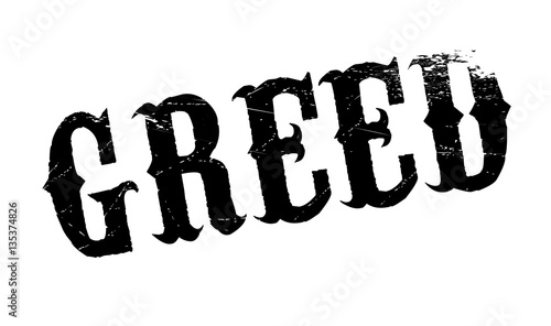 Greed rubber stamp. Grunge design with dust scratches. Effects can be easily removed for a clean, crisp look. Color is easily changed.