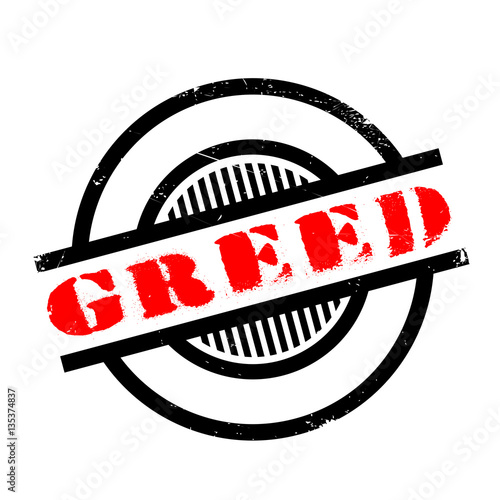 Greed rubber stamp. Grunge design with dust scratches. Effects can be easily removed for a clean, crisp look. Color is easily changed.