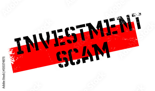 Investment Scam rubber stamp. Grunge design with dust scratches. Effects can be easily removed for a clean, crisp look. Color is easily changed.