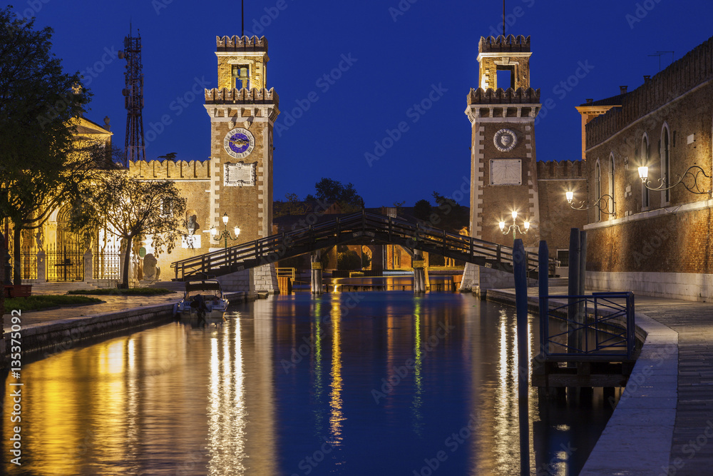 Arsenal Buildings and bridge in Venice