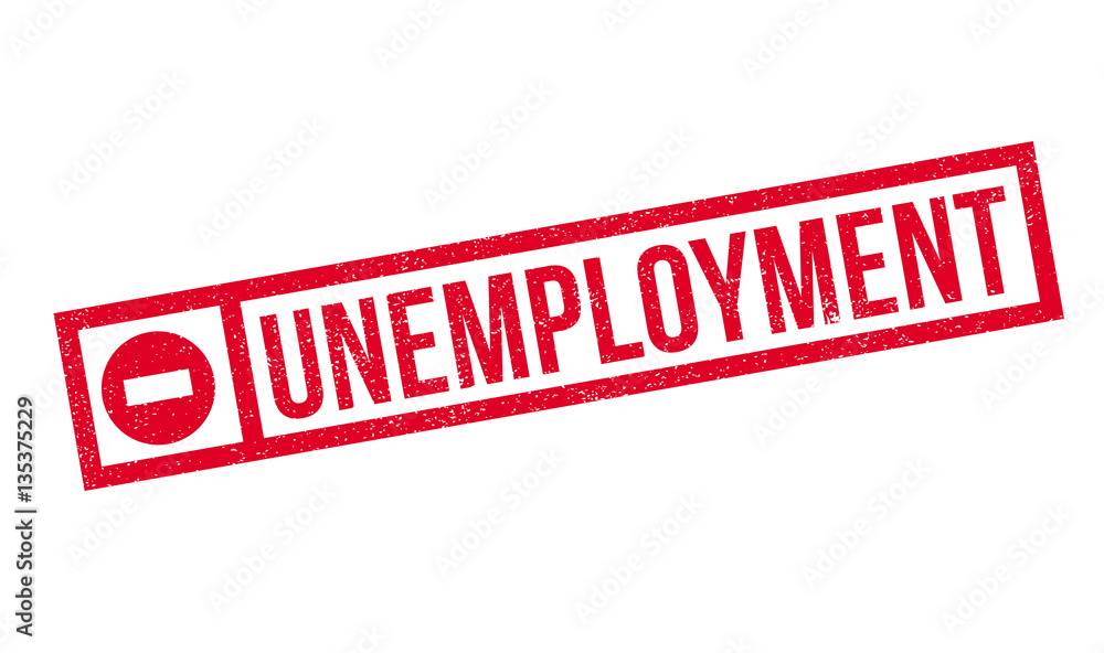 Unemployment rubber stamp. Grunge design with dust scratches. Effects can be easily removed for a clean, crisp look. Color is easily changed.