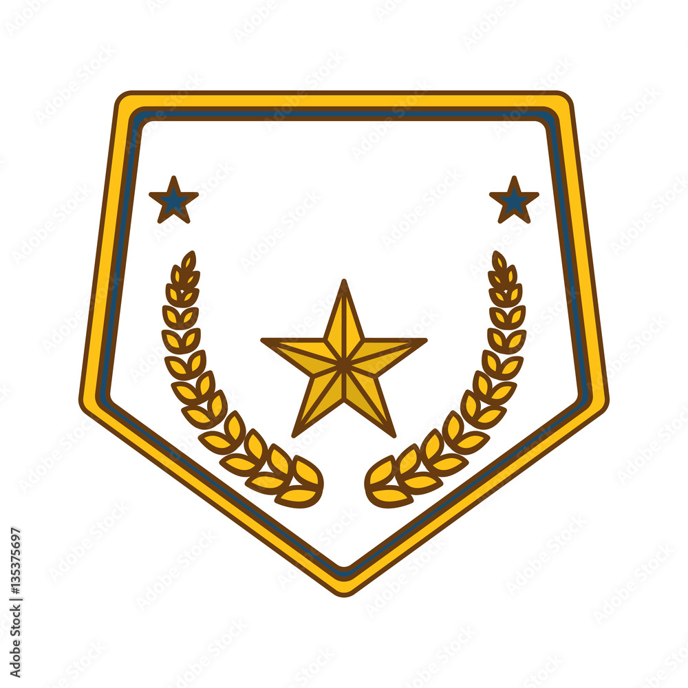 Gold Police Badge Icon Image Vector Illustration Stock Vector Adobe