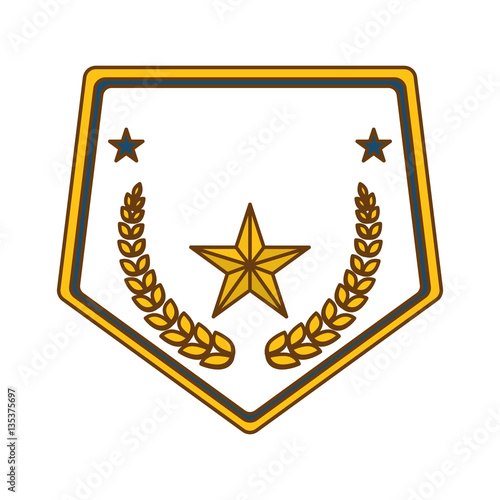gold police badge icon image, vector illustration