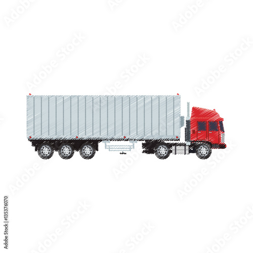 cargo truck icon over white background. colorful design. vector illustration