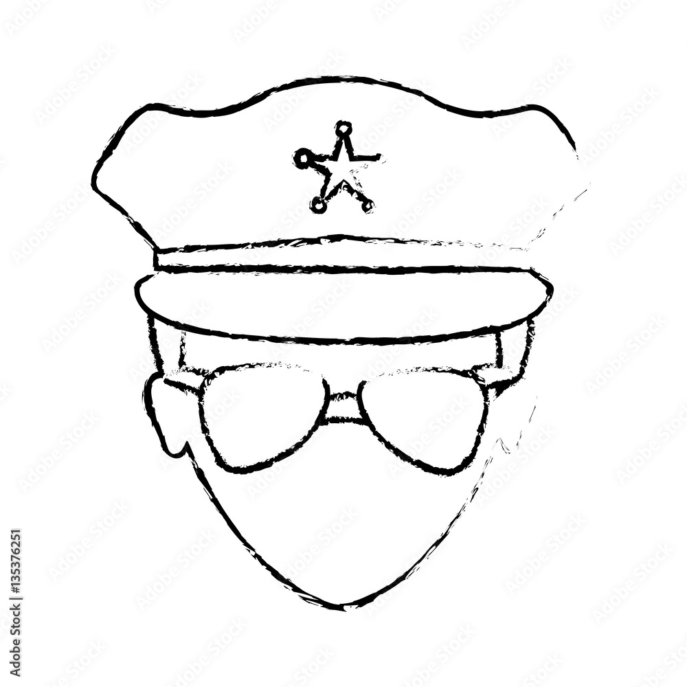 figure police face icon image, vector illustration figure police face icon image, vector illustration