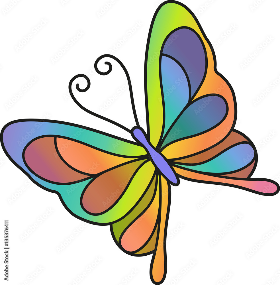 Vector illustration of a rainbow butterfly Stock Vector Adobe Stock