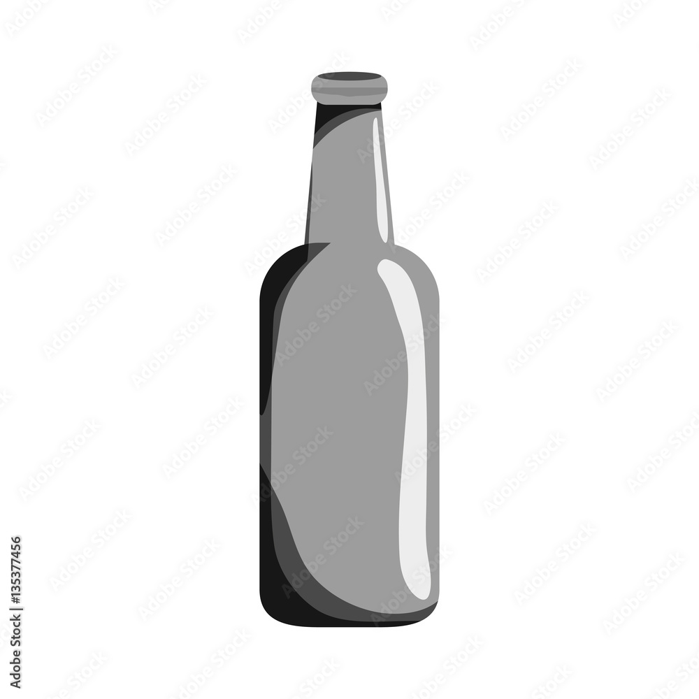 grayscale bottle of beer icon design, vector illustration grayscale bottle of beer icon design, vector illustration