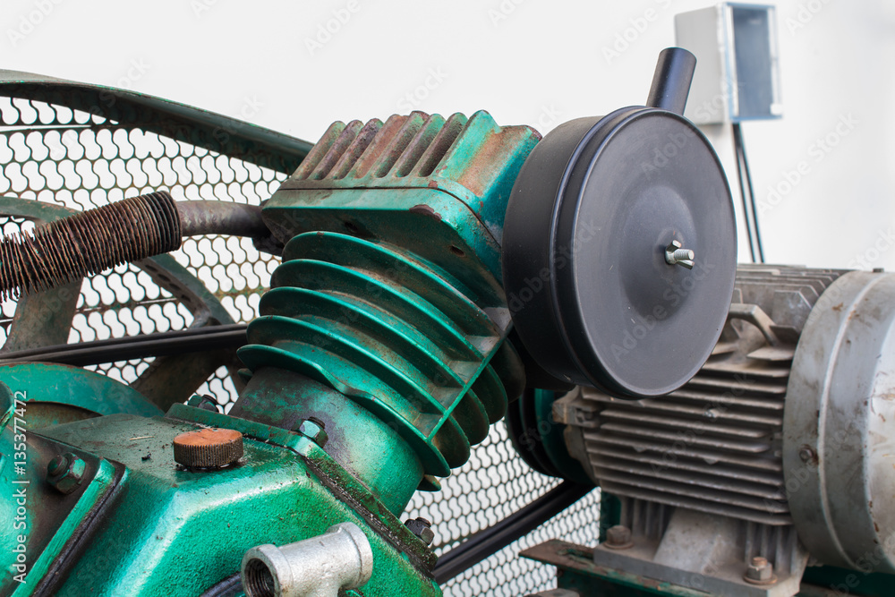 Fototapeta premium Triple Cylinder Reciprocating Air Compressors on Industry