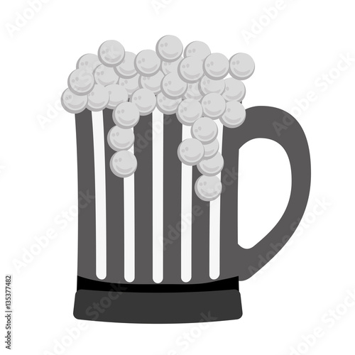 grayscale glass beer icon image design, vector illustration