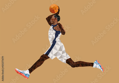 Polygonal Geometric Basketball Player