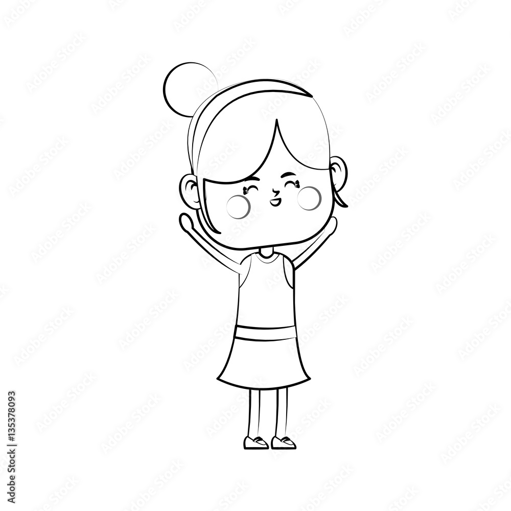 kawaii girl icon over white background.vector illustration kawaii girl icon over white background.vector illustration