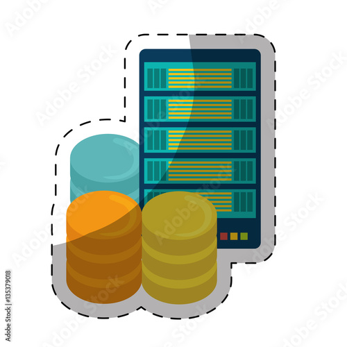 data center storage icon sticker image vector illustration design 