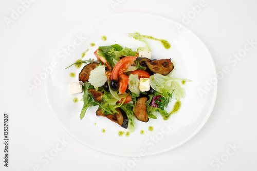 Vegetable salad on a white background