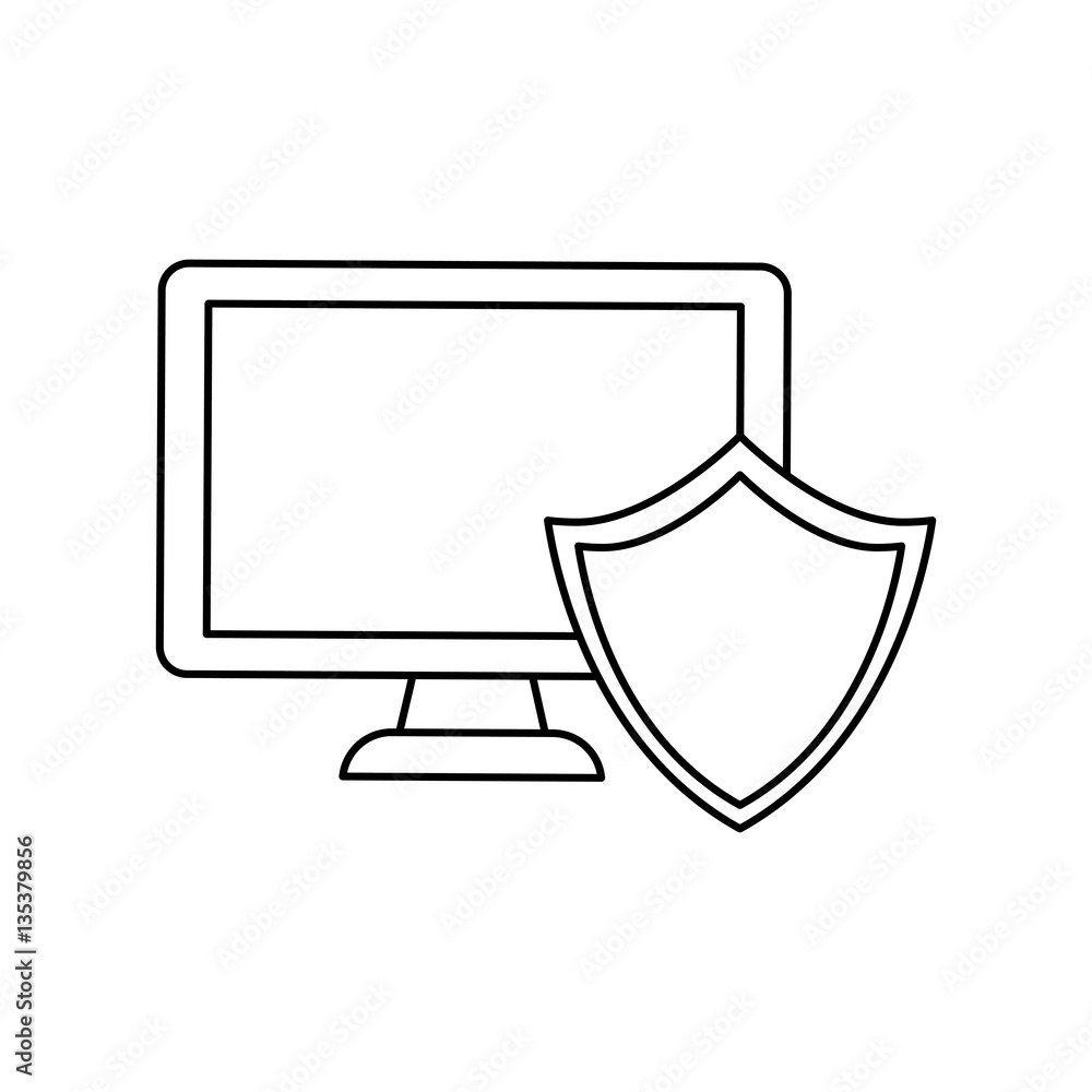 computer shield server banner icon image, vector illustration computer shield server banner icon image, vector illustration
