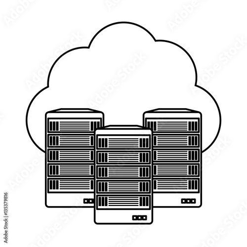 web hosting server banner icon, vector illustration design