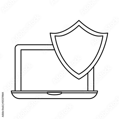 Free Download aptop shield server banner icon image , vector illustration - GFXLoad