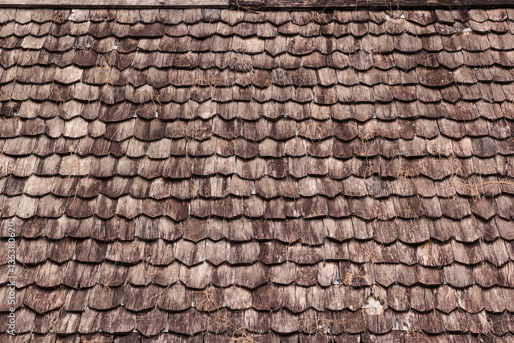 Old wooden roof background.