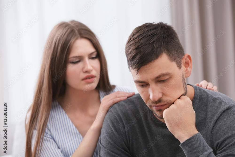 Depressed couple after quarrel Depressed couple after quarrel