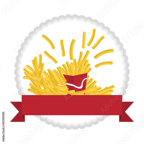 french fries or chips fast food icon image vector illustration design 