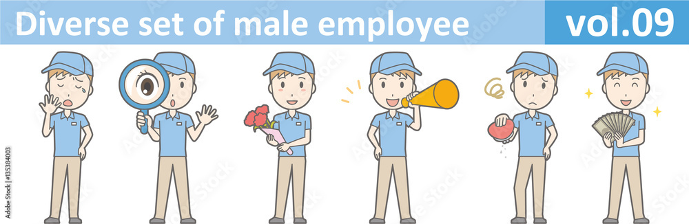 Diverse set of male employee, EPS10 vol.09 Diverse set of male employee, EPS10 vol.09