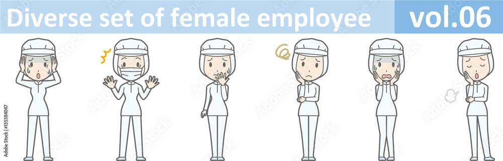 Diverse set of female employee, EPS10 vol.06