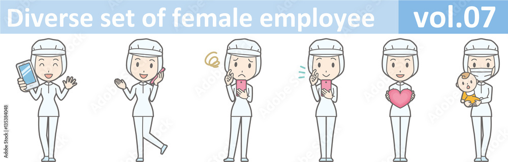 Diverse set of female employee, EPS10 vol.07