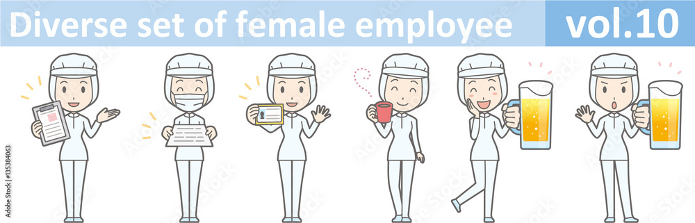 Diverse set of female employee, EPS10 vol.10