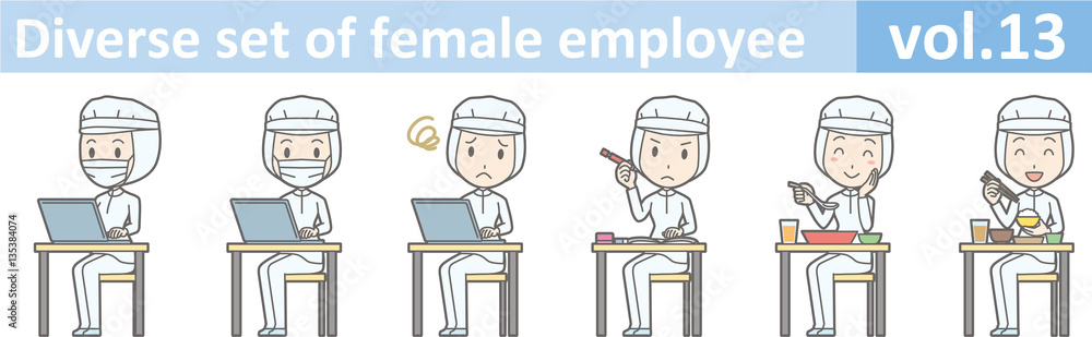 Diverse set of female employee, EPS10 vol.13